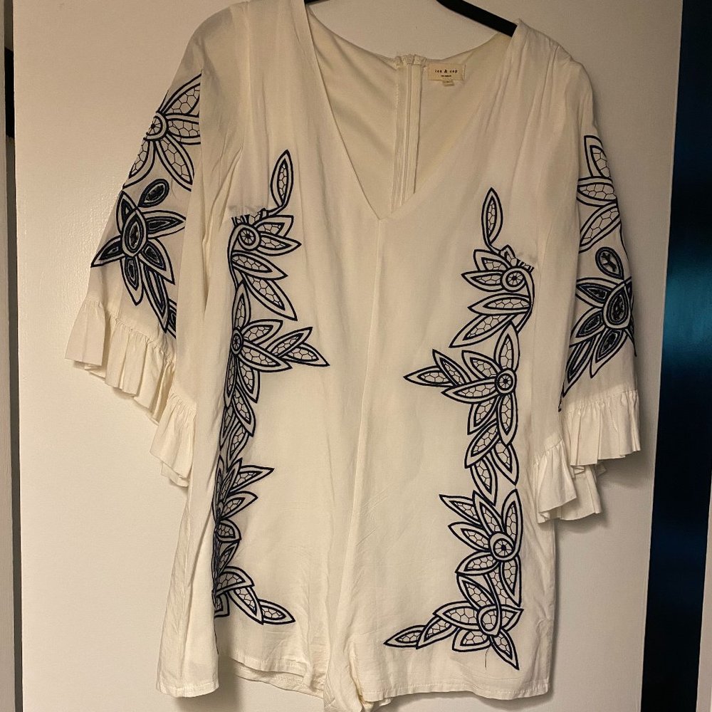 Tea & Cup Embroidered Romper